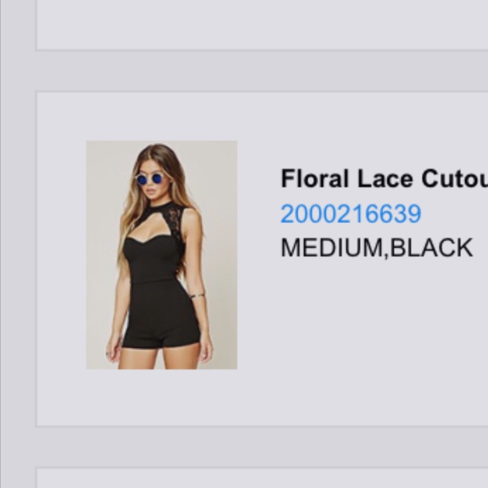 Floral lace cutout romper